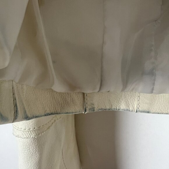 Cigno Nero Jacket Women's EU 40 | US 6 (S) Ivory Leather Moto Biker Buttery Soft - Picture 9 of 15
